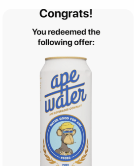 Reward redemption screen